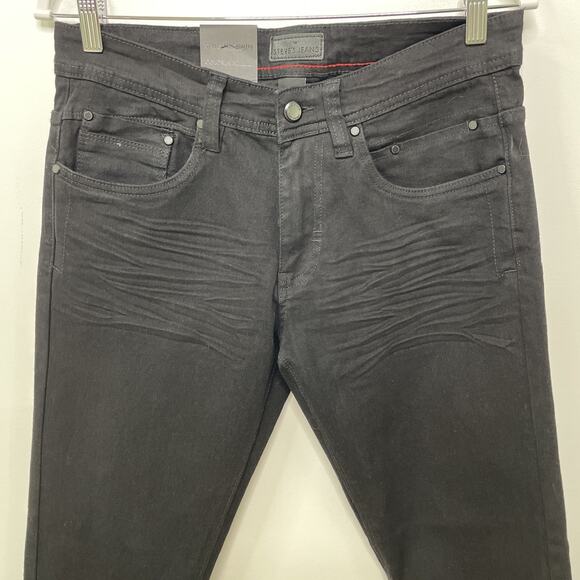 Steve’s Jeans Black 30x30 Slim Fit‎ Stretch Denium Comfort Grunge Goth New Gift - Picture 2 of 12
